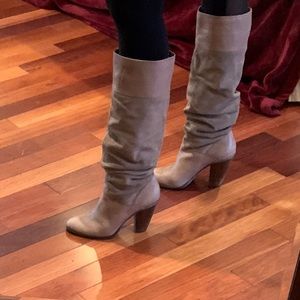 Zodiac Panda tan suede/leather slouch boots